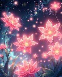 Stunning anime-style artwork depicting vibrant flowers blooming with a light aura in a post-apocalyptic cityscape.  The scene