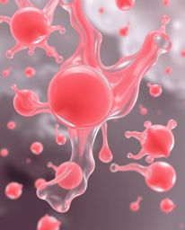 This 3D render features fluid, organic blobs composed of translucent materials floating serenely in space. Rendered in surrea