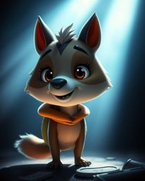 An adorable and charming talking animal sidekick assists a hero on a thrilling journey, filled with intense, high-contrast dr