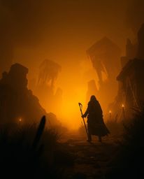 A brave, Disney-style desert hero embarks on an unsettling adventure.  Experience a captivating blend of warm, golden glows a