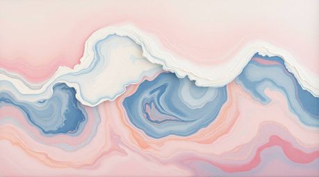 This classic oil painting presents an adorable and charming fluid abstract wave, showcasing a beautiful pastel gradient textu