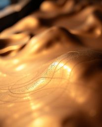 Explore a captivating fusion of cast bronze and futuristic art, showcasing 3D shapes enveloped in smooth gradient textures. T
