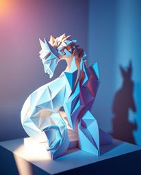 Discover stunning digital art featuring intricate origami-style classical sculptures.  Experience a mesmerizing blend of cool