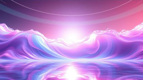 A stunning high-resolution stock photo showcasing a fluid abstract wave with a vibrant pastel gradient texture.  The image fe