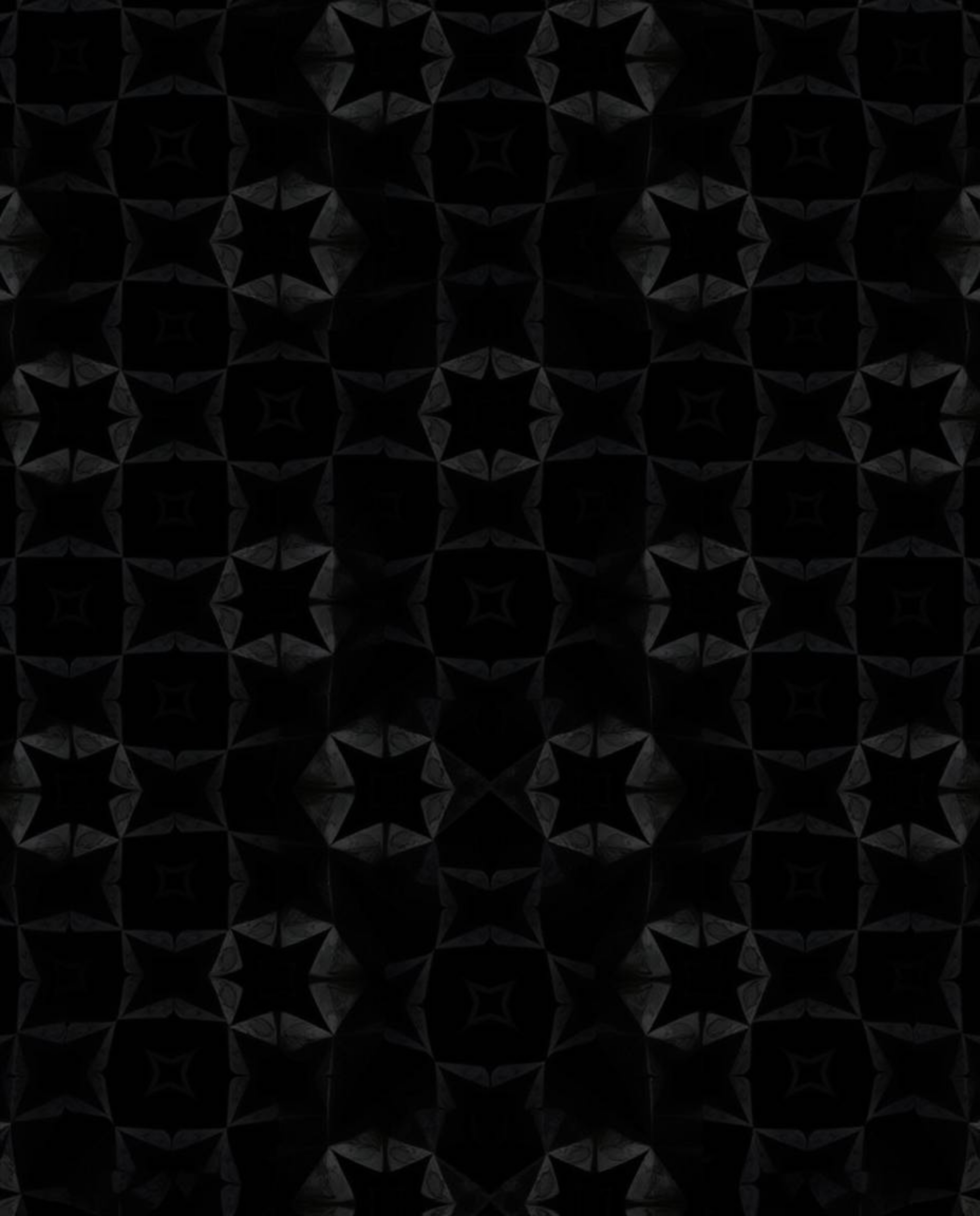 Download high-resolution stock photo featuring a seamless geometric pattern of hexagons and triangles in intense jet black wi