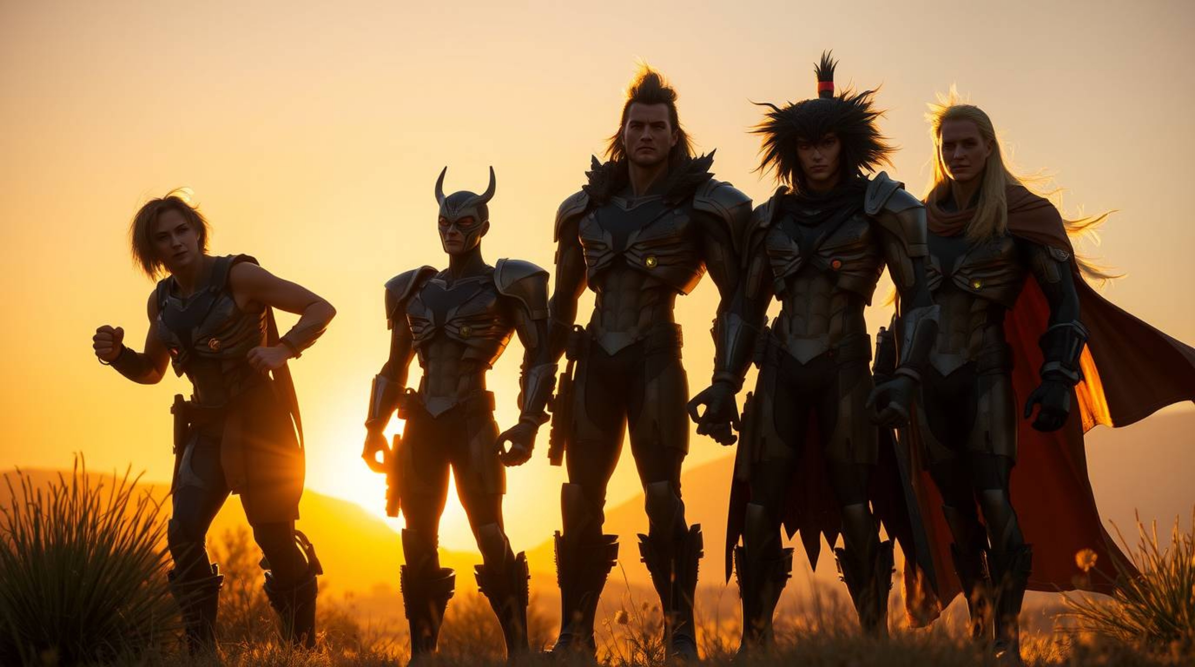 Experience the captivating tale of a team of misfit heroes brought together under the enchanting glow of the golden hour, eit