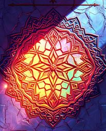 Experience a mesmerizing blend of fantasy and history with this isekai anime style illustration. Iridescent colors dance acro