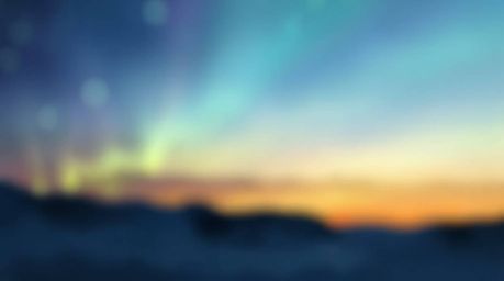 A delicate watercolor painting captures the ethereal beauty of the Northern Lights beginning to appear over a vibrant sunset 