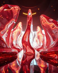 Immerse yourself in a breathtaking sci-fi environment featuring radiant, luxurious, and surreal 3D fluid shapes resembling me