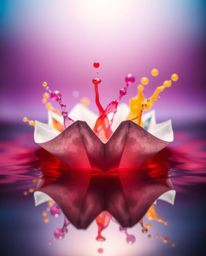 Explore stunning macro photography capturing intricate, origami-style patterns formed by ink in water. Vivid colors explode a