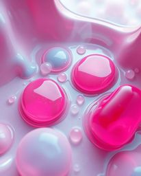 Explore a surreal 3D render featuring hyperrealistic, melted glass shapes set in a vibrant, sci-fi environment. This captivat