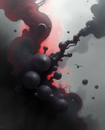 Explore a dynamic digital sketch and 3D render featuring fluid organic blobs in an eerie and creepy atmosphere. This artwork 