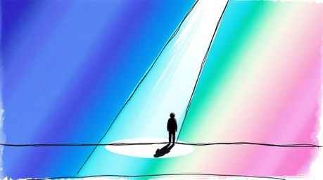 Explore a captivating hand-drawn sketch in sketchnote style, illuminated by strong, hard light. This artwork features a mesme