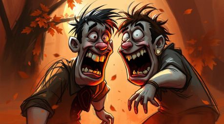 A hilarious gross-out comedy scene is brought to life through a dynamic digital painting.  The artwork utilizes loose painter