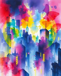 Experience a mesmerizing fusion of intense dramatic lighting and delicate watercolor techniques in this painting, depicting a