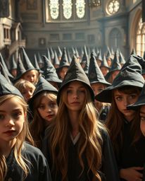 Discover a graceful and elegant magical school brimming with young wizards.  Imagine refined facial features bathed in soft l