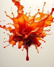 This ethereal painting captures a vibrant, colorful paint splash frozen in mid-air, intricately styled with origami folds. Wa