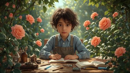This highly detailed, high-resolution stock photo, depicted in a vibrant, Pixar-inspired style, captures a bright and curious
