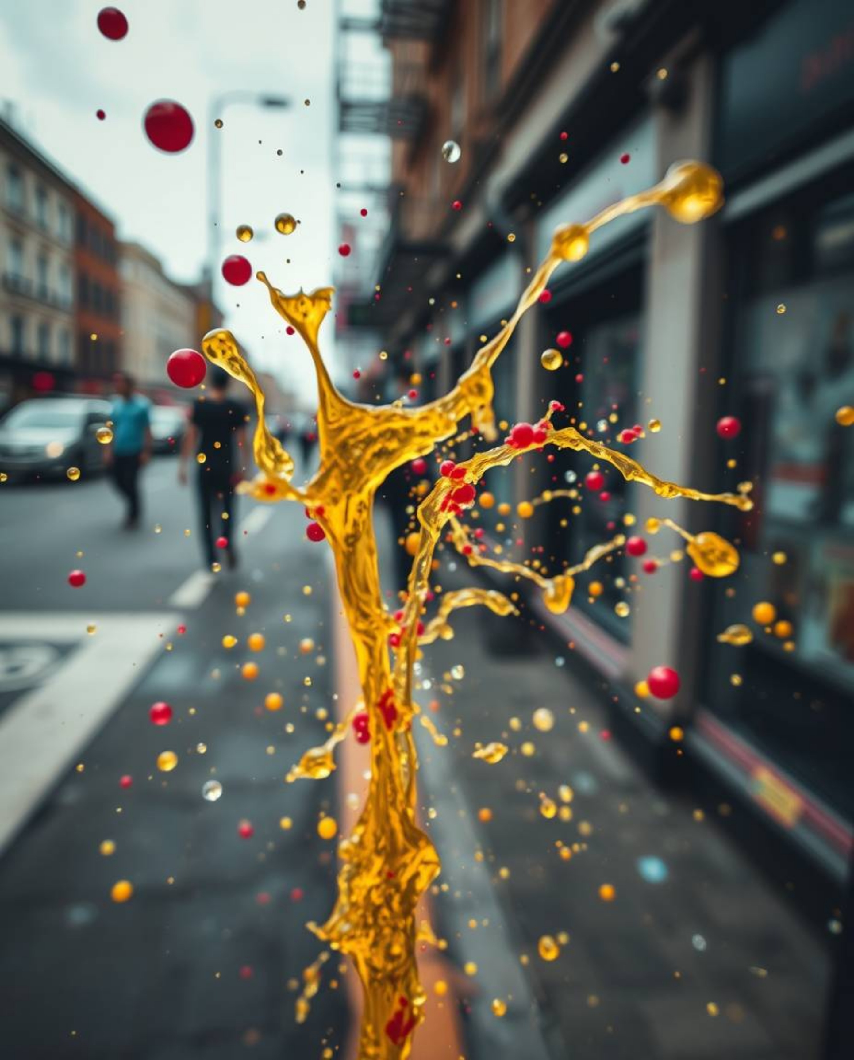 A stunning collection of candid street photographs captured in extreme macro close-up. These images feature dynamic, colorful