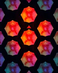 Discover stunning watercolor paintings featuring dramatic chiaroscuro lighting, alongside vibrant seamless geometric patterns