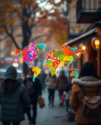 Explore a collection of images featuring soft cinematic haze and candid street photography, capturing warm autumn colors and 