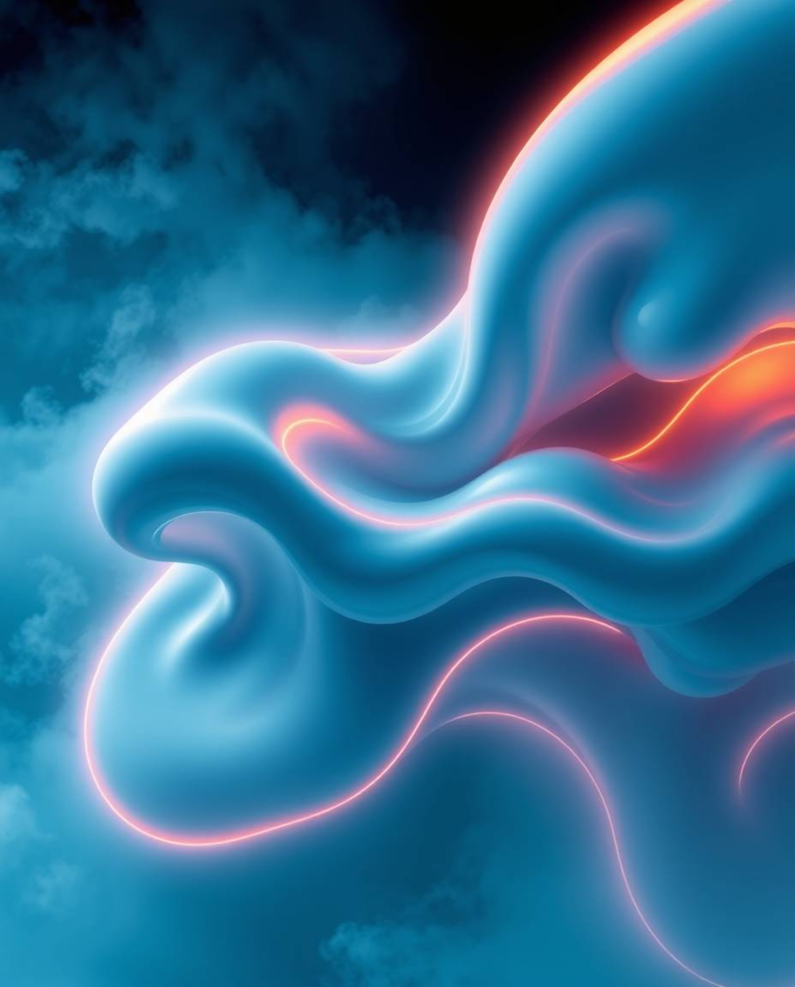 Experience the captivating fusion of futuristic design and dramatic weather in this series of 3D fluid shapes. Glowing edges 