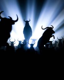 Experience the surreal and captivating image of a carnival overtaken by wild animals, dramatically silhouetted against a brig