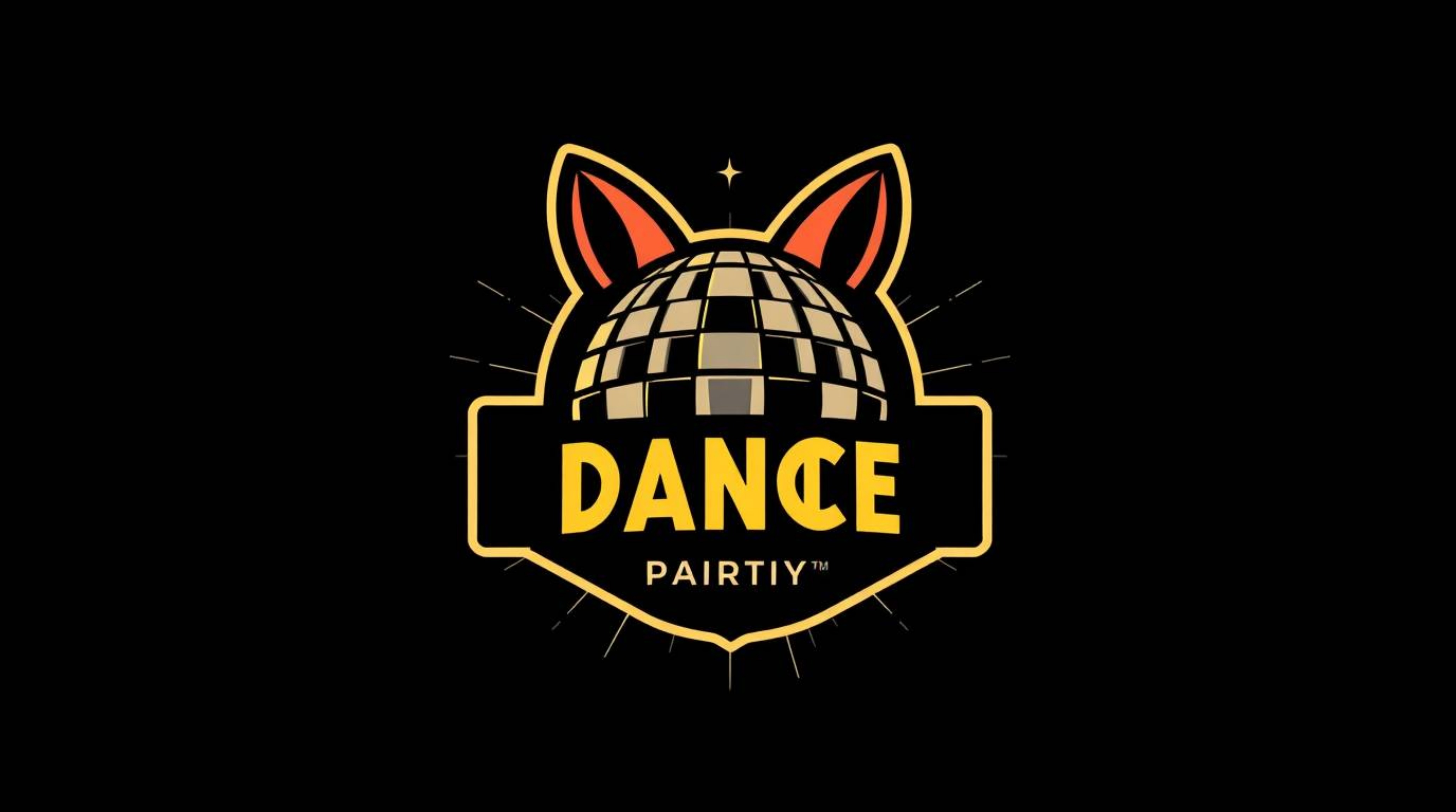 This geometric logo design concept envisions an animal dance party illuminated by vibrant disco lights. Utilizing clean lines