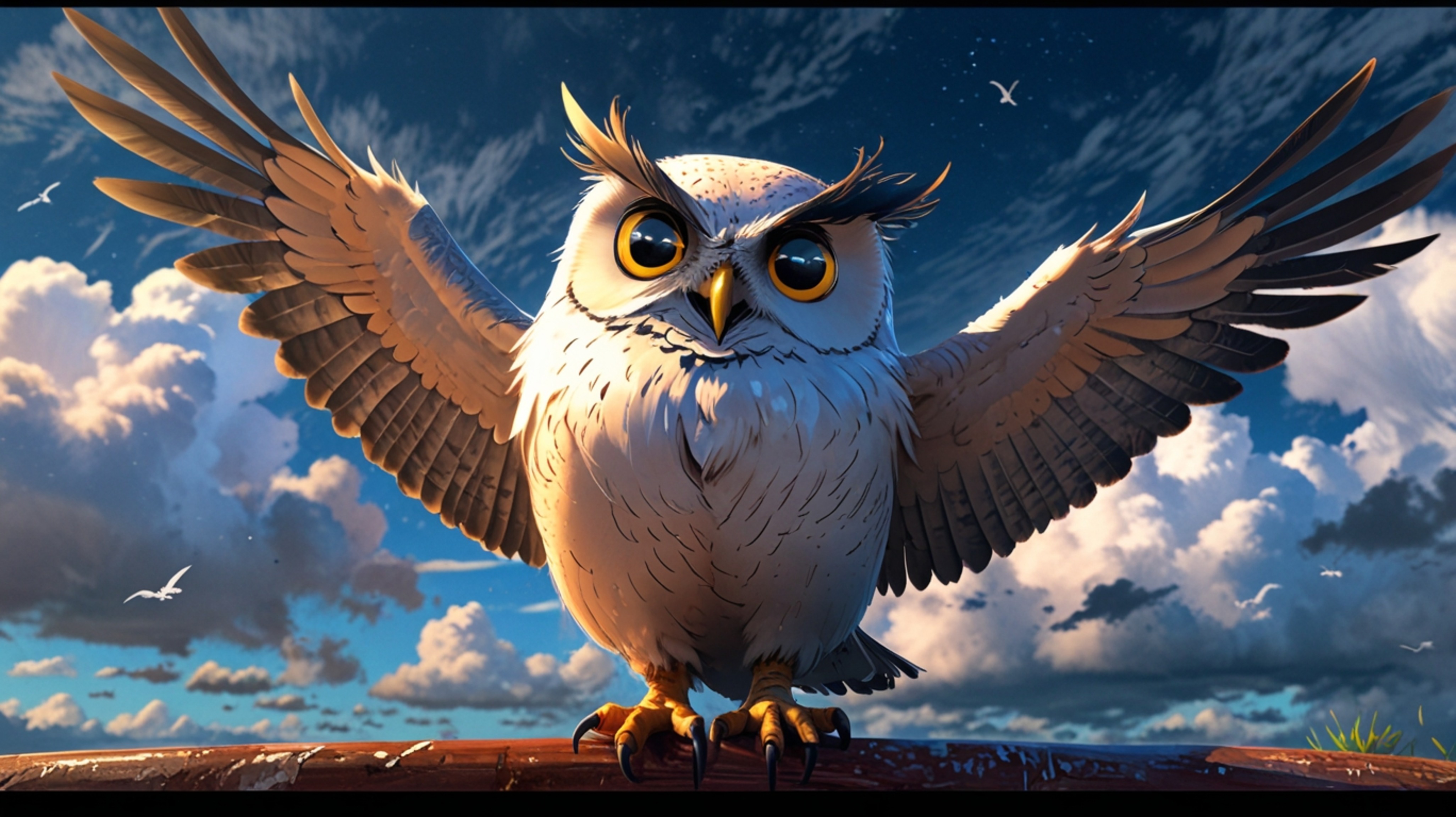 In a wonderfully imaginative scene that blends the visual charm of Pixar and anime, a wise blind owl takes on the role of a c