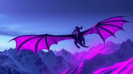 A breathtaking high-resolution stock photo depicts a majestic dragon and its rider soaring above a breathtaking landscape of 