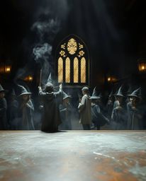 This image captures the essence of a magical school populated by young wizards.  The cast bronze surface and antique patina f