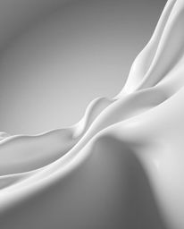 Explore the timeless elegance of abstract liquid forms in 3D, captured in a classic black and white low-angle perspective. Su