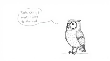 A heartwarming, hand-drawn sketch in the Pixar style depicts a blind owl with textured pencil strokes, passionately teaching 