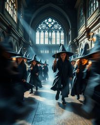Immerse yourself in a magical school teeming with young wizards, brought to life with stunning volumetric lighting and dynami