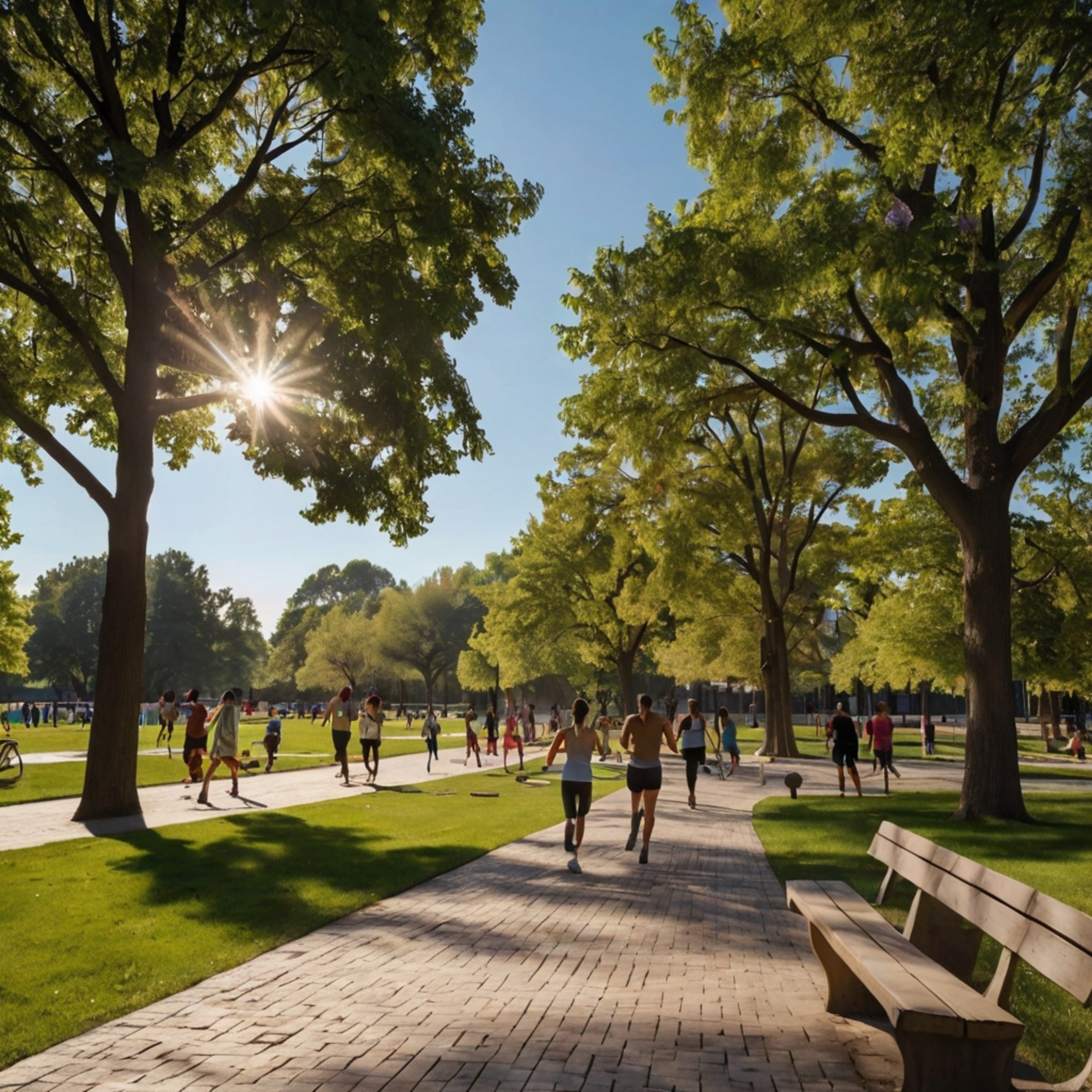 Escape the city bustle in this expansive urban park. Enjoy scenic jogging paths, utilize the outdoor fitness stations for a g