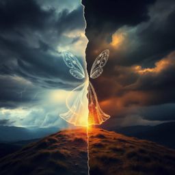 Experience the raw intensity of a dramatic weather split, showcasing bold areas and stormy skies alongside the enchanting app