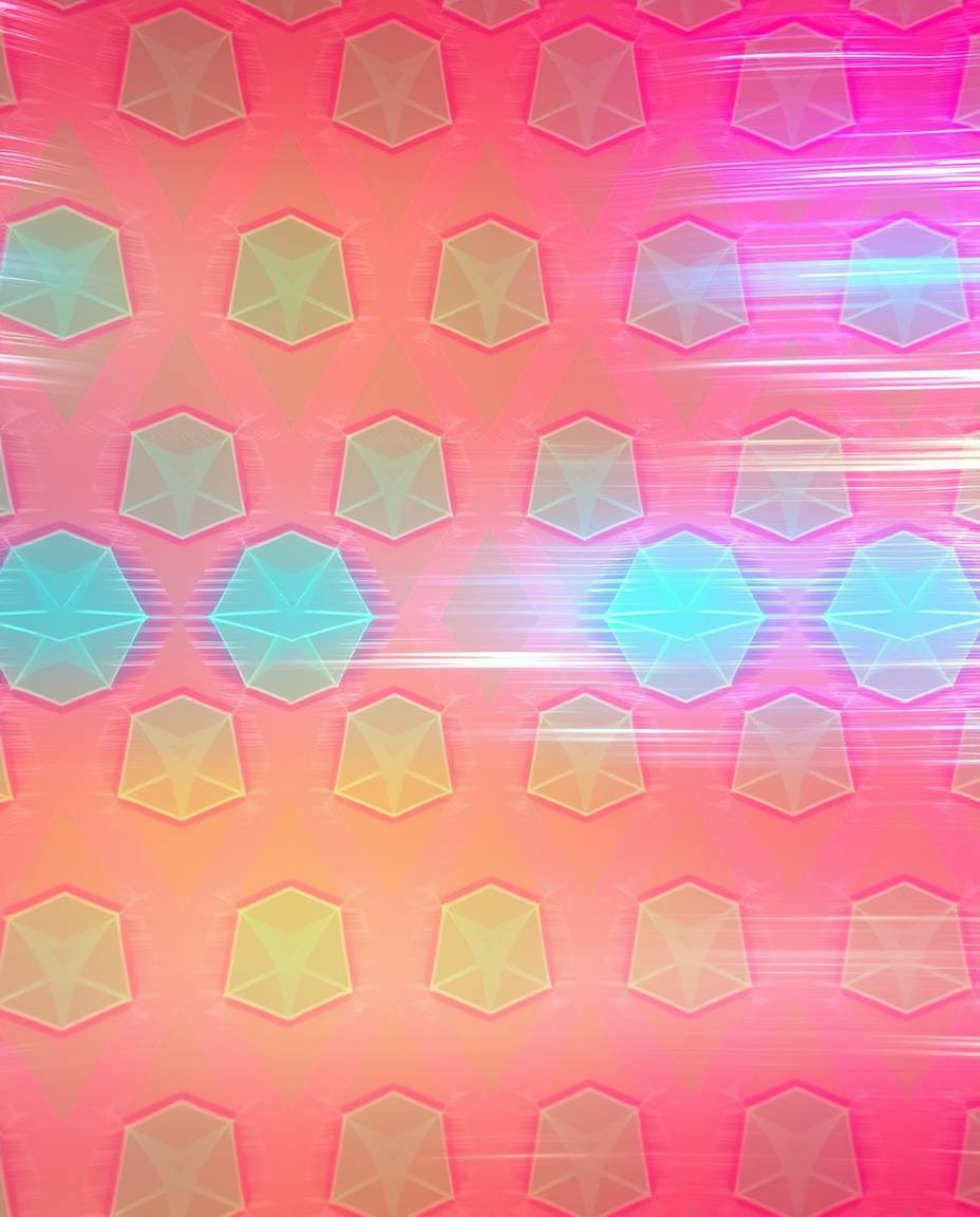 Explore a mesmerizing long exposure photograph showcasing a seamless geometric pattern of hexagons and triangles, rendered in