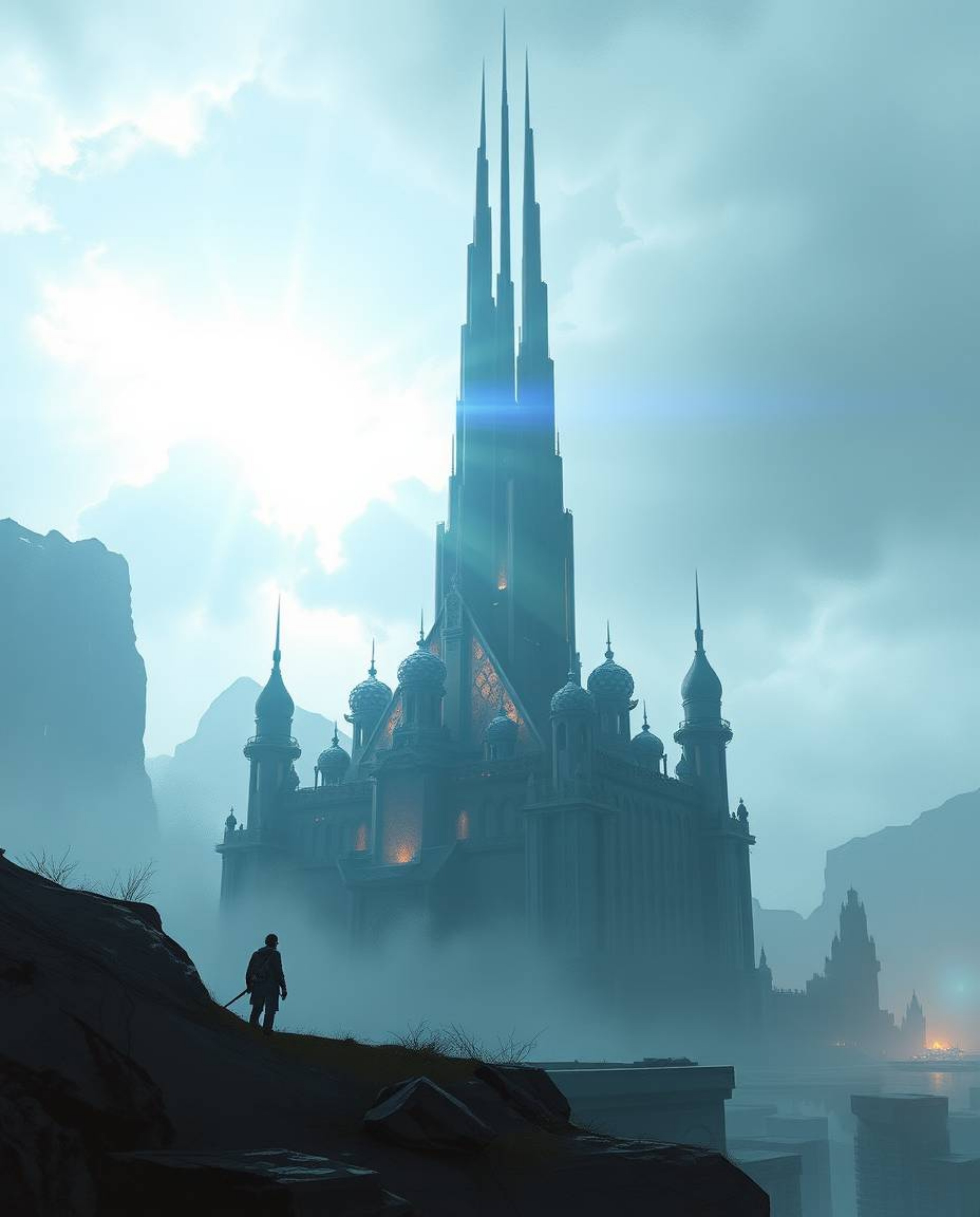 Discover a captivating collection of surreal digital art featuring epic lens glow lighting, futuristic cityscapes with foldin