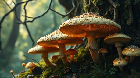 Explore a vintage-style enchanted forest brought to life in extreme macro close-up. This stunning scene, rendered in a classi
