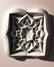 Explore a surreal overhead bird's-eye view of a monochrome 3D geometric pattern, crafted to resemble folded paper. This other