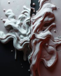 Explore a collection of eerie and creepy 3D abstract liquid forms, featuring a distinct split composition and a blend of past