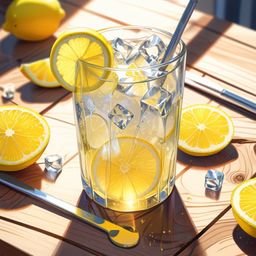 Imagine a tall, cool glass of lemonade, brimming with ice cubes and garnished with a bright slice of lemon. This quintessent