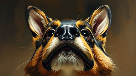 A captivating oil painting depicts a sarcastic animal sidekick with expressive eyes, rendered in a classic style with rich te
