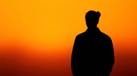 Explore stunning visuals featuring a silhouetted figure against a warm autumnal gradient background, enhanced by a subtle pap
