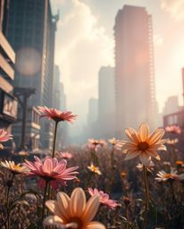 Discover breathtaking imagery of ethereal and spiritual flowers blooming amidst the ruins of a post-apocalyptic city.  Experi