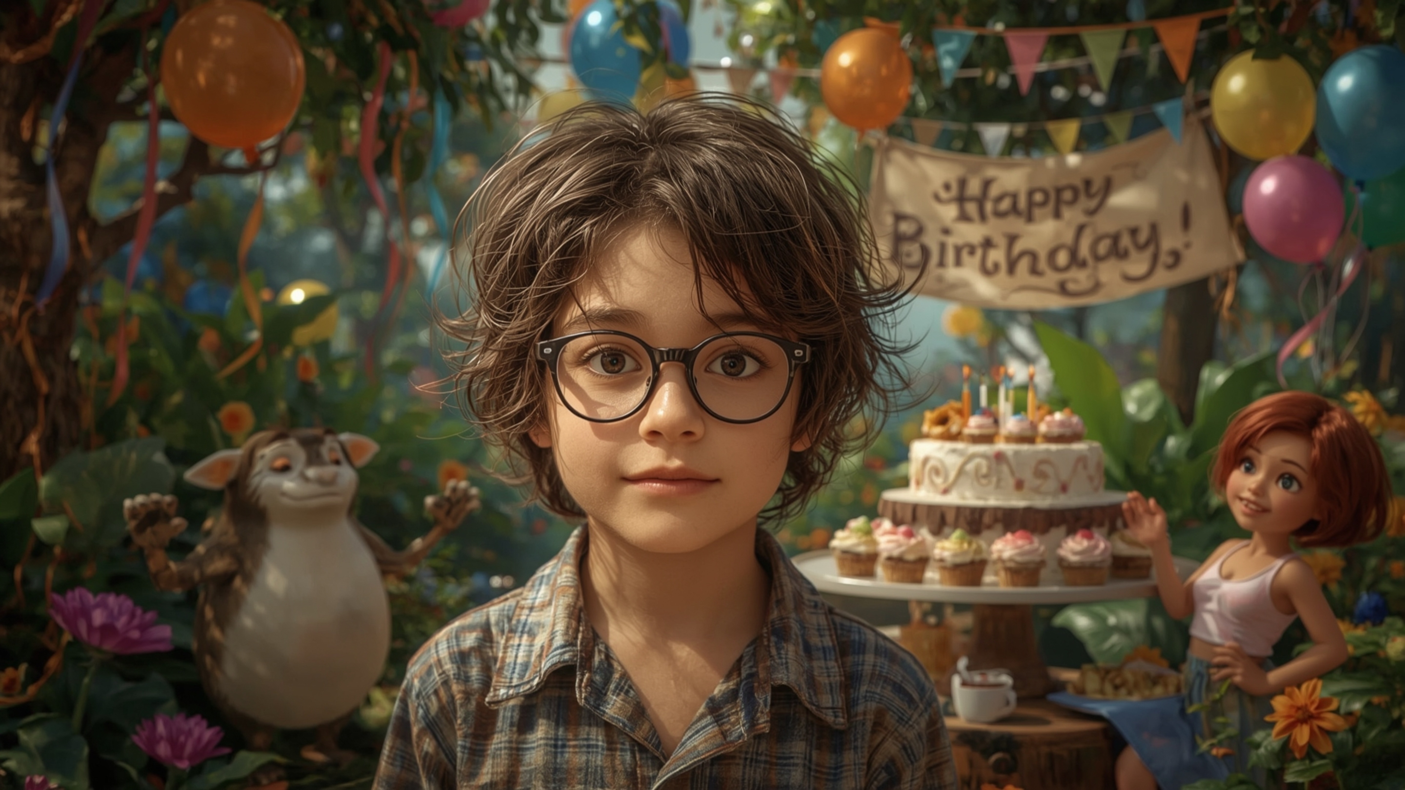A high-resolution, commercially-professional stock photo captures a bright-eyed, bespectacled young prodigy with a kind, frec