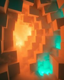 Explore a captivating visual journey featuring warm terracotta and cool teal volumetric lighting.  The scene showcases a repe