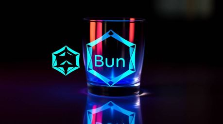Explore a stunning geometric logo design inspired by the ethereal glow of bioluminescence, reflected beautifully on a glass o