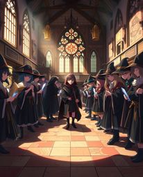 Explore a magical school brimming with young wizards in this captivating Isekai anime style depiction. Featuring a strong har