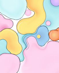 Explore stunning hand-drawn color sketchnote style overhead bird's-eye views of abstract 3D liquid forms, rendered in soft pa
